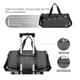 Foto 2 | Language Maleta De Viaje Bolso Deportivo Mochila Eo Safe Imports Esi-18203-1 Negro