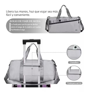 Foto 3 | Language Maleta De Viaje Bolso Deportivo Mochila Eo Safe Imports Esi-18201-1 Gris