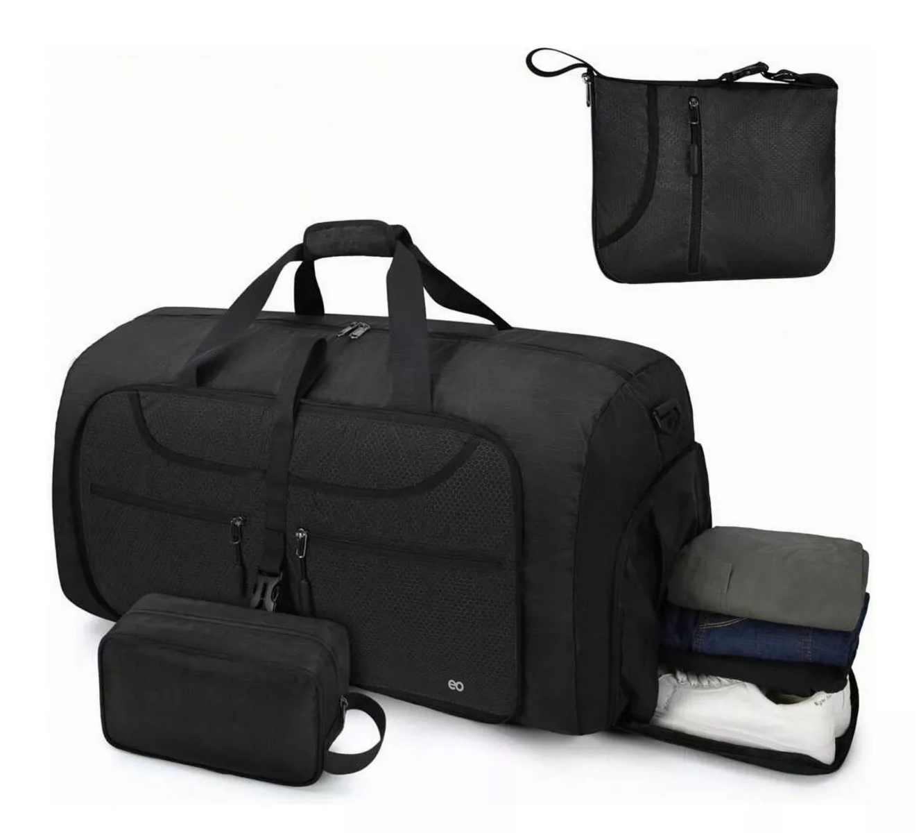 Foto 2 pulgar | Language Maleta Bolsa Deportiva Hombre Plegable Equipaje De Mano Eo Safe Imports Esi-18196-1 Negro
