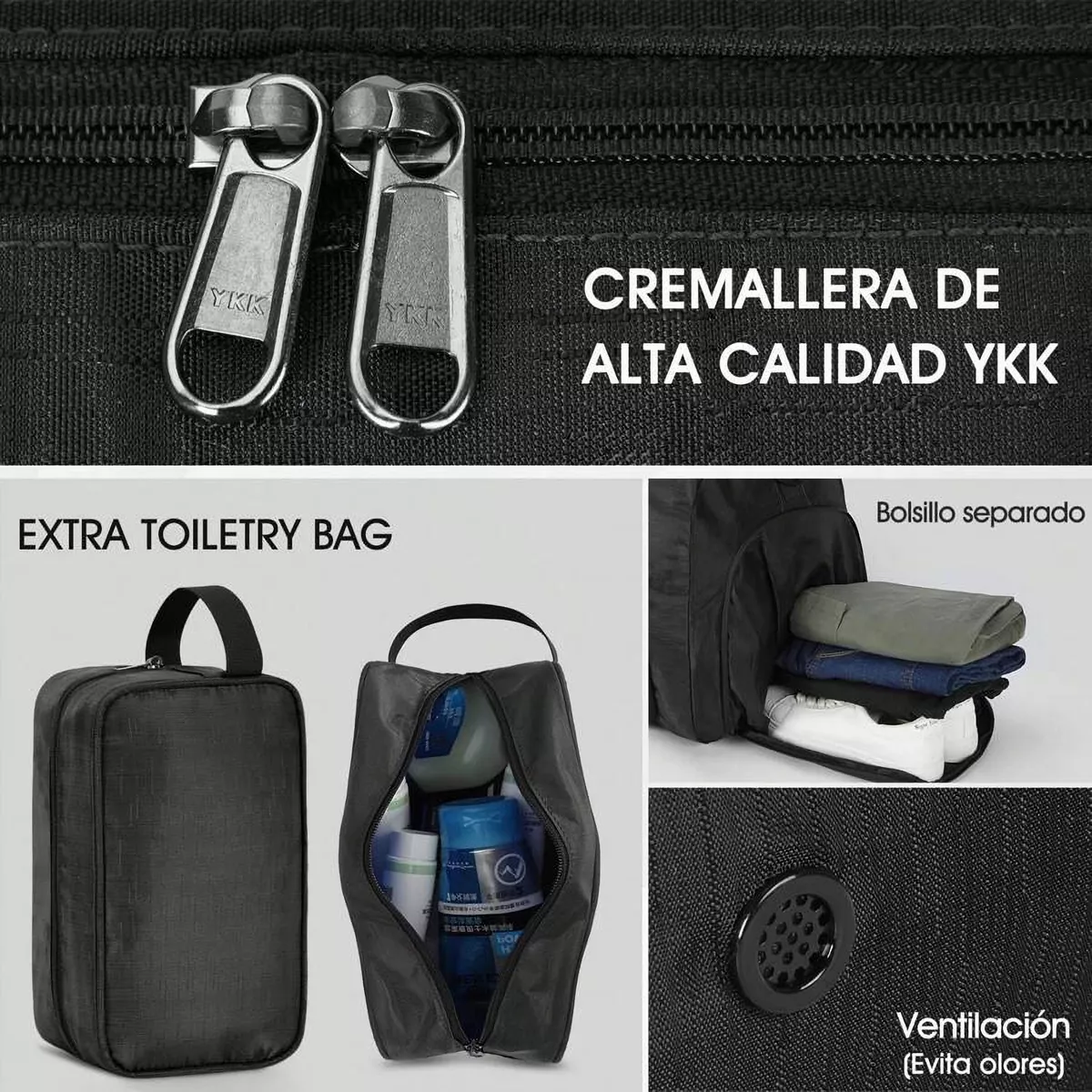 Foto 4 pulgar | Language Maleta Bolsa Deportiva Hombre Plegable Equipaje De Mano Eo Safe Imports Esi-18196-1 Negro