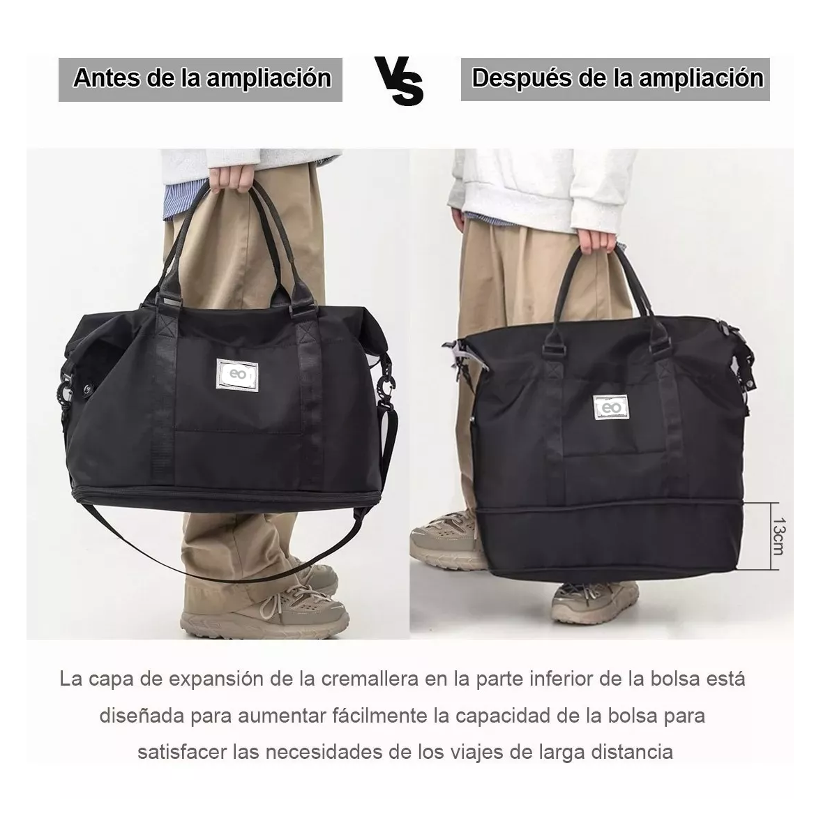 Foto 4 pulgar | Language Maleta Bolsa De Viaje Deportiva Gym Eo Safe Imports Esi-10882-1 Negro