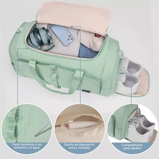 Foto 2 | Maleta Deportiva Bolsa Viaje Mochila Fitness Eo Safe Imports Esi-18199 Verde