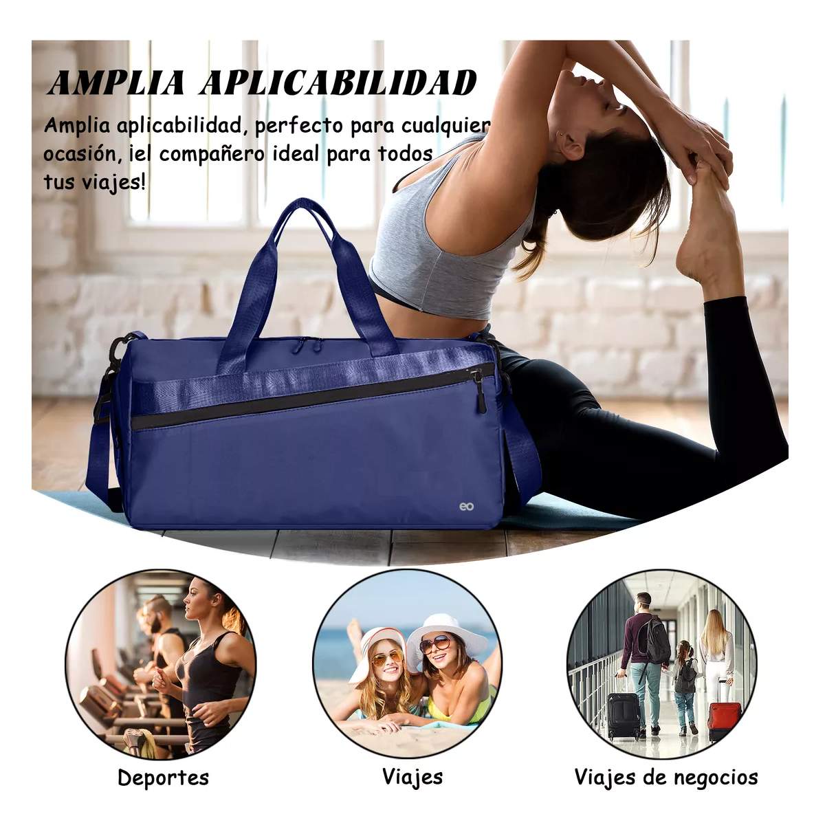 Foto 4 pulgar | Language Maleta De Viaje Bolso Deportivo Mochila Eo Safe Imports Esi-18200-1 Azul