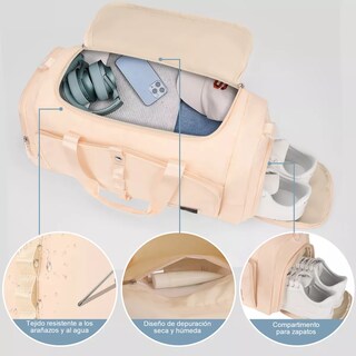 Foto 2 | Language Maleta Deportiva Bolsa Viaje Mochila Fitness Eo Safe Imports Esi-18197-1 Beige