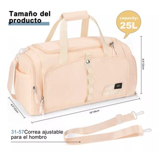 Foto 3 | Language Maleta Deportiva Bolsa Viaje Mochila Fitness Eo Safe Imports Esi-18197-1 Beige