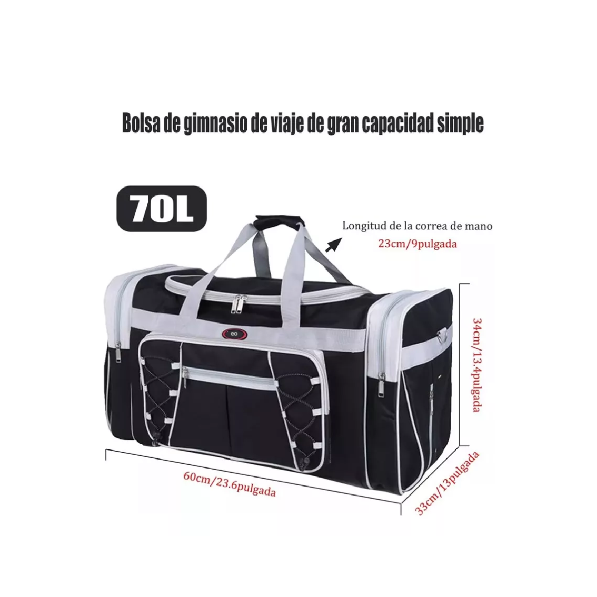 Foto 3 pulgar | Maleta Deportiva Gym Grande Eo Safe Imports Esi-14499-1 Negro