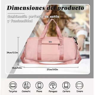 Foto 2 | Maleta De Viaje Bolso Deportivo Mochila Eo Safe Imports Esi-18205-1 Rosa