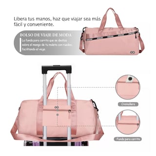 Foto 3 | Maleta De Viaje Bolso Deportivo Mochila Eo Safe Imports Esi-18205-1 Rosa