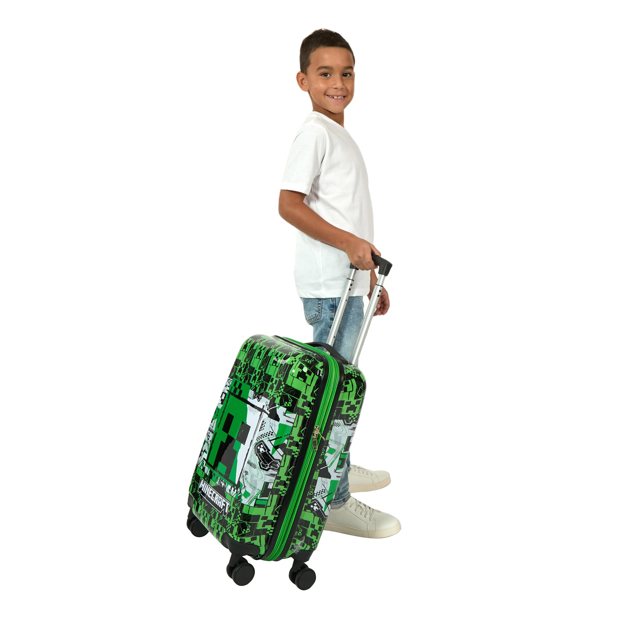 Foto 6 pulgar | Equipaje De Mano Bioworld Minecraft Creeper 50 Cm Con Ruedas - Venta Internacional.