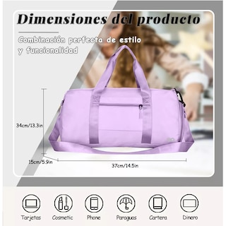 Foto 2 | Language Maleta De Viaje Bolso Deportivo Mochila Eo Safe Imports Esi-18204-1 Purpura