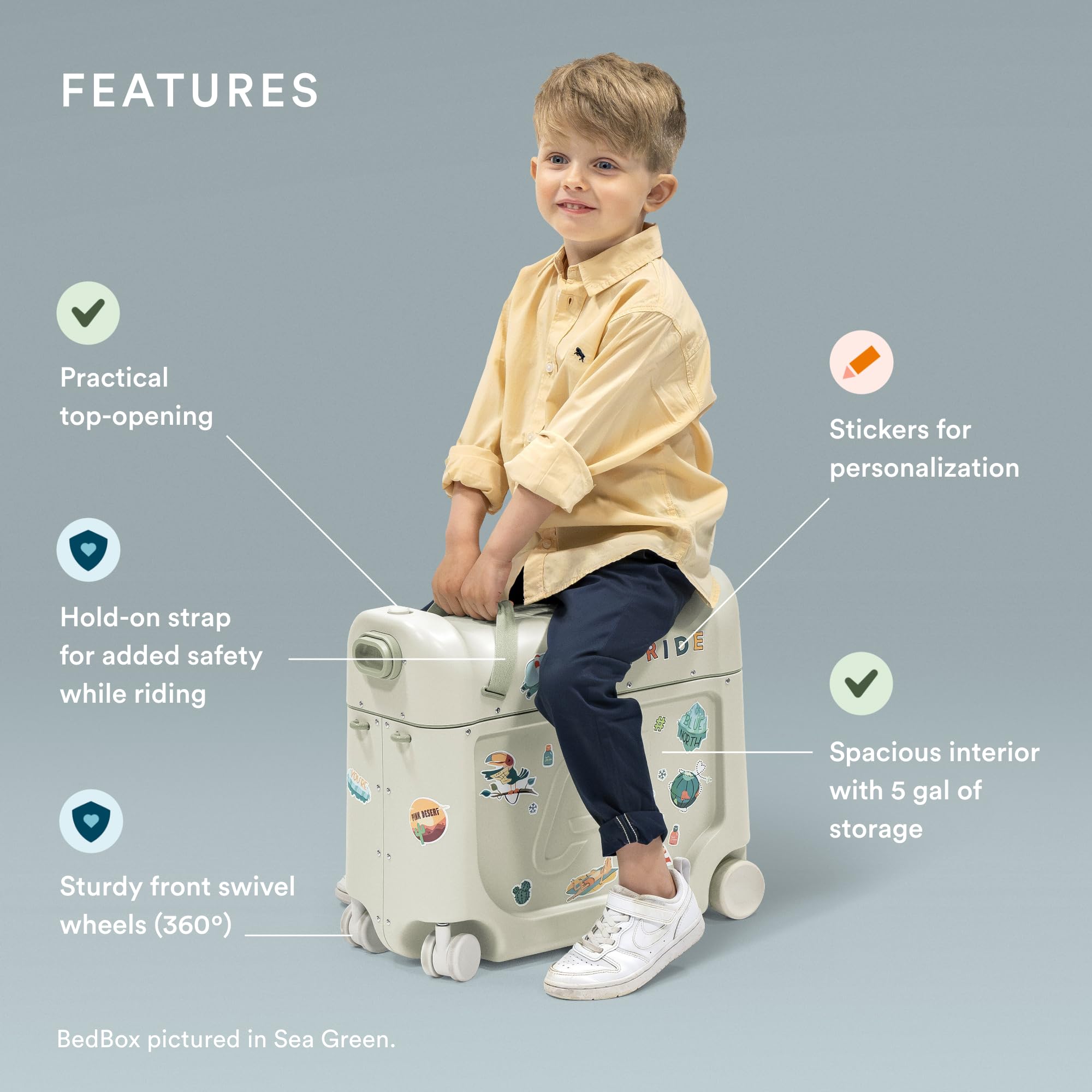 Foto 2 | Maleta Con Ruedas Stokke Jetkids Bedbox, Color Rosa Coral, De 2 A 7 Años - Venta Internacional.