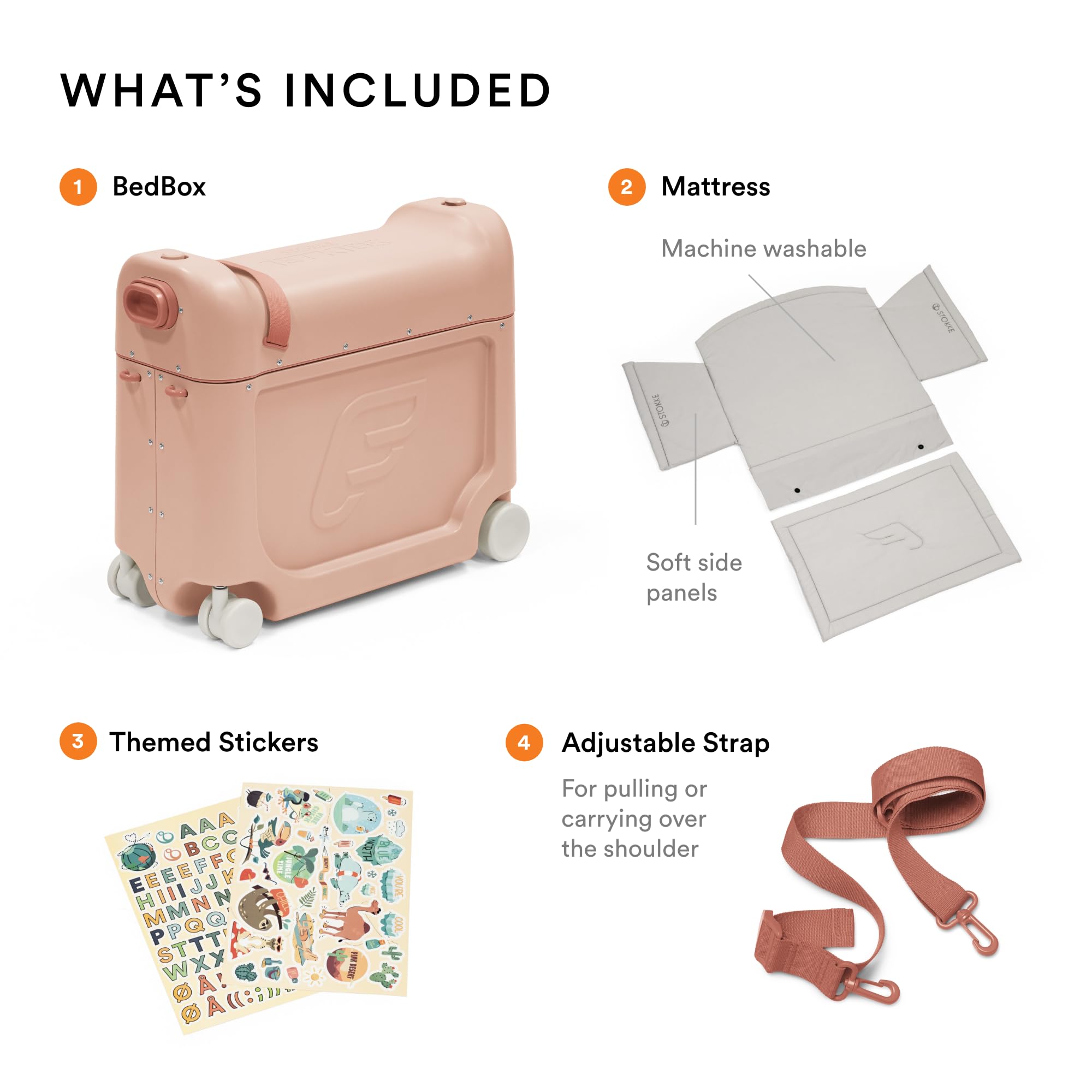 Foto 6 pulgar | Maleta Con Ruedas Stokke Jetkids Bedbox, Color Rosa Coral, De 2 A 7 Años - Venta Internacional.