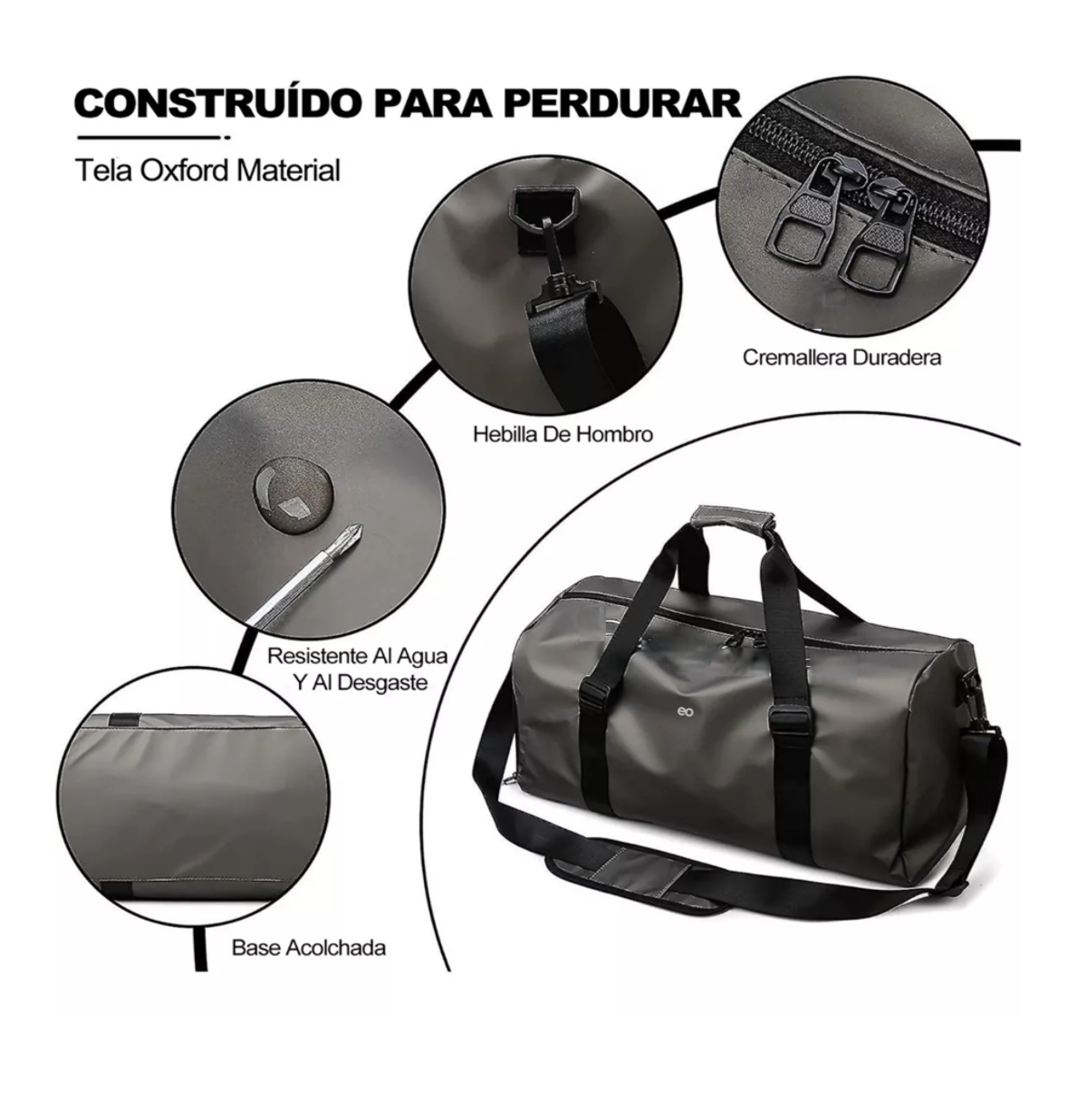 Foto 3 pulgar | Maleta Deportiva Impermeable Moda Viaje Bolso Eo Safe Imports Esi-10006 Marrón