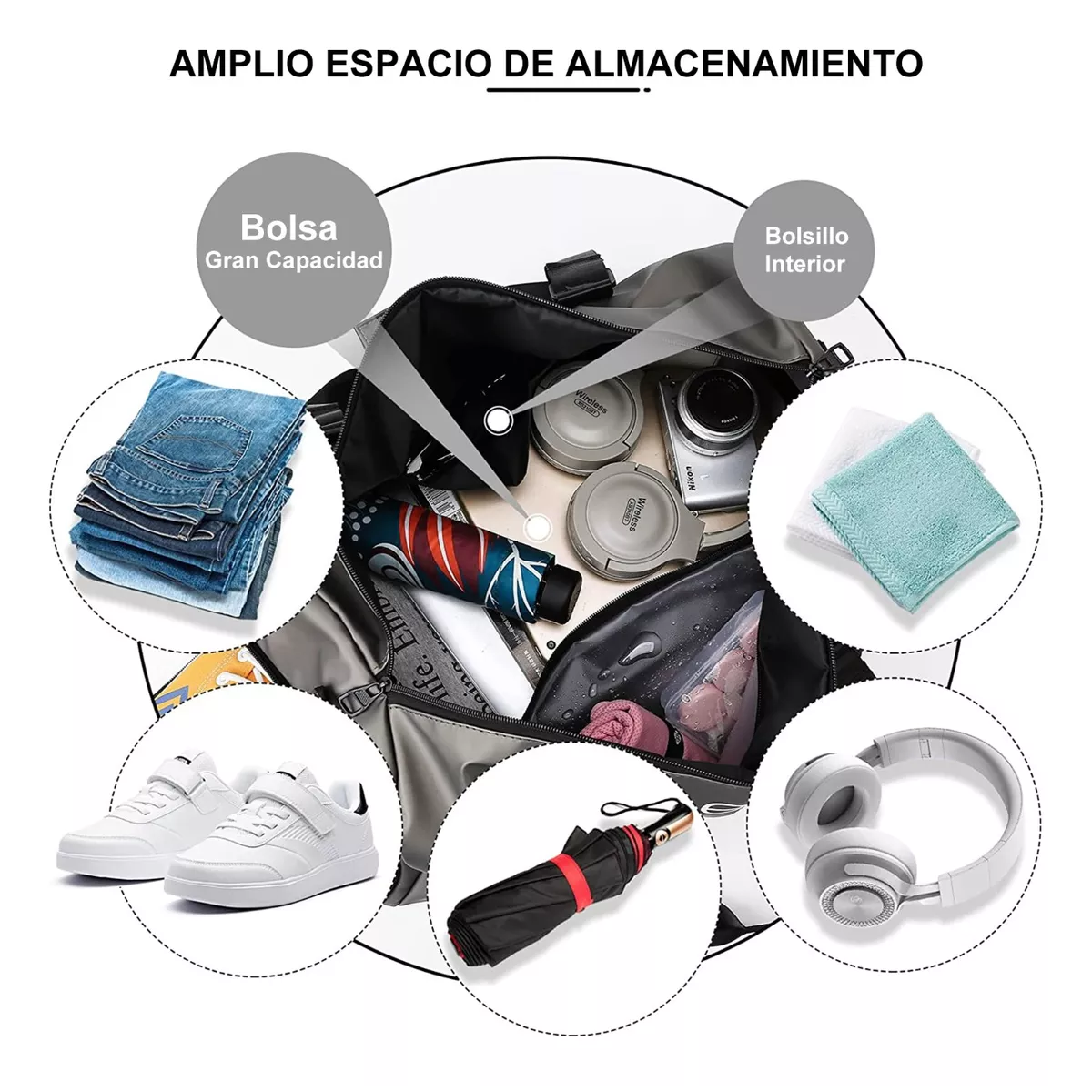 Foto 3 | Maleta Deportiva Impermeable Moda Viaje Bolso Eo Safe Imports Esi-10006 Marrón