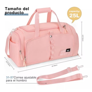 Foto 2 | Language Maleta Deportiva Bolsa Viaje Mochila Fitness Eo Safe Imports Esi-18198-1 Rosa