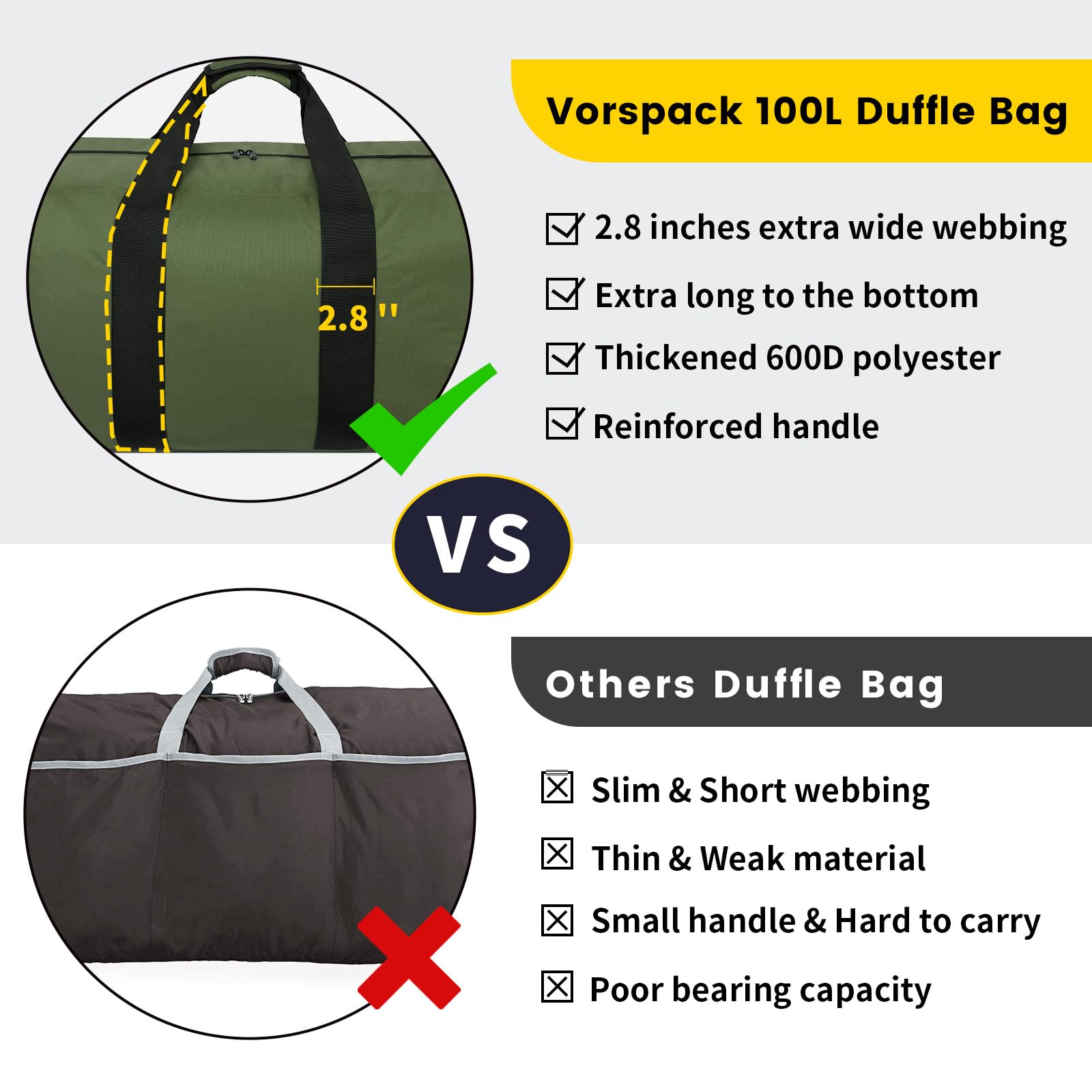 Foto 4 pulgar | Bolsa De Viaje Vorspack Extra Grande De 100 Litros, Color Verde - Venta Internacional.
