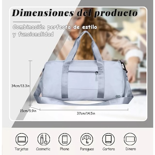 Foto 2 | Maleta De Viaje Bolso Deportivo Mochila Eo Safe Imports Esi-18202-1 Azul