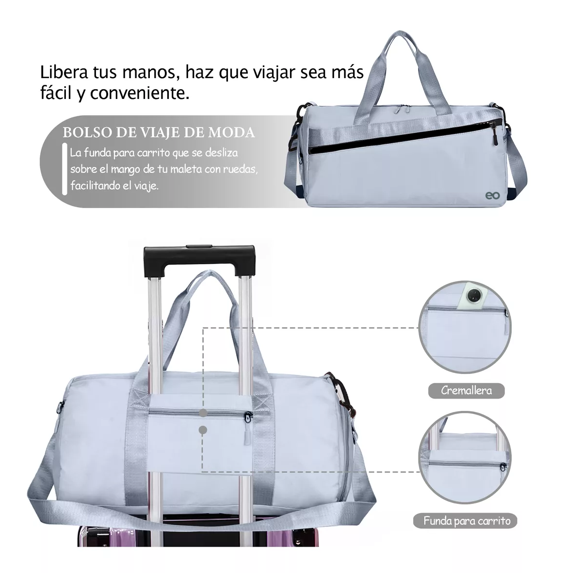Foto 4 pulgar | Maleta De Viaje Bolso Deportivo Mochila Eo Safe Imports Esi-18202-1 Azul