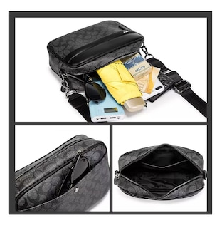 Foto 5 | Bolso Para Hombre Crossbody Bandolera Maletin Moda Casual Cuadros Negro