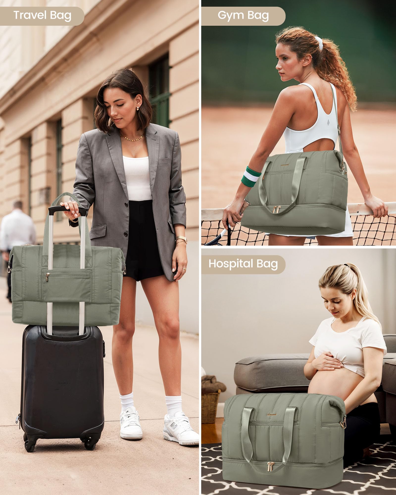 Foto 7 | Bolsa De Viaje Lovevook Puffer Weekender 42 L Con Compartimento Para Zapatos - Venta Internacional.