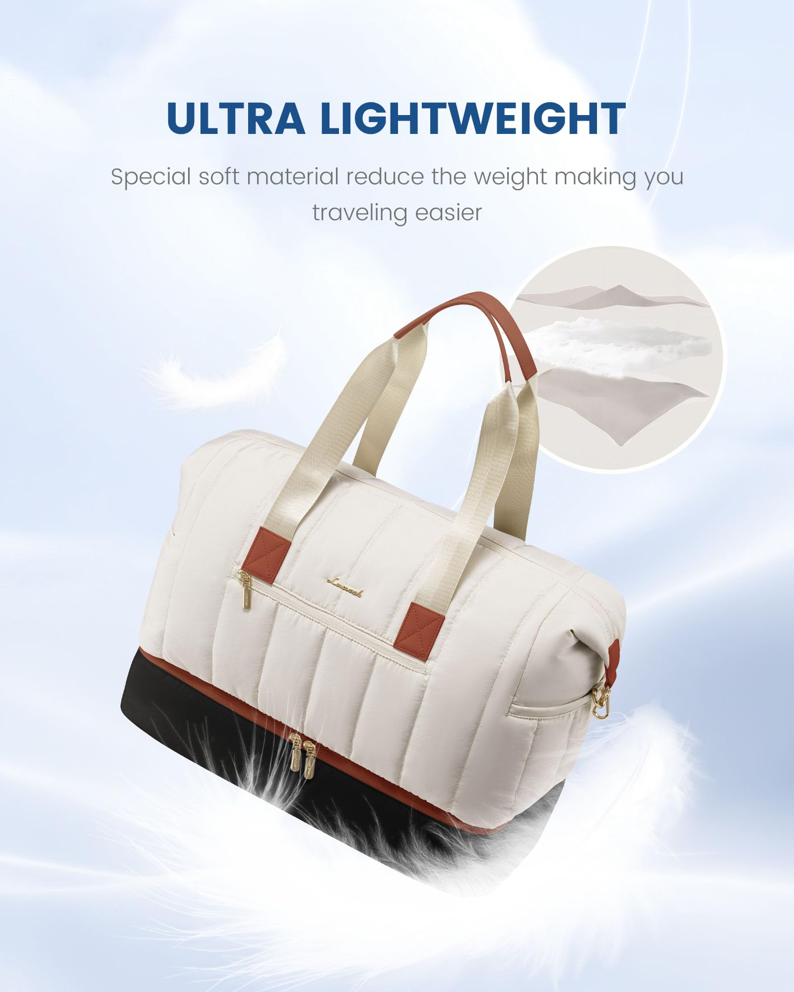 Foto 2 | Bolsa De Viaje Lovevook Puffer Weekender 42 L Con Compartimento Para Zapatos - Venta Internacional.