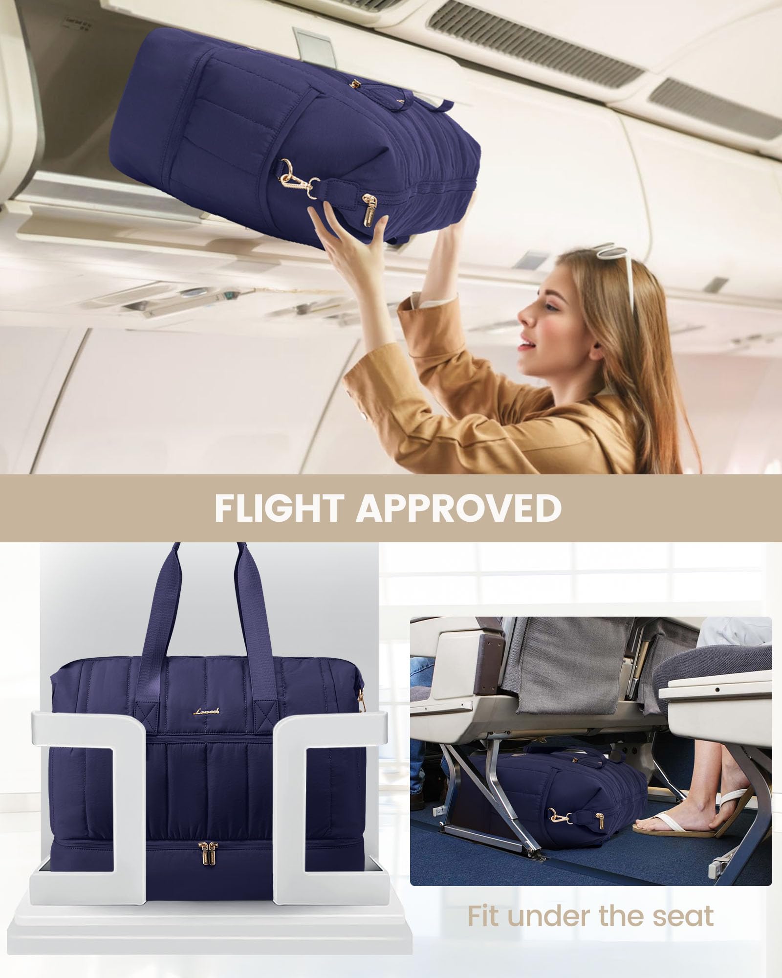 Foto 7 pulgar | Bolsa De Viaje Lovevook Puffer Weekender 42 L Con Compartimento Para Zapatos - Venta Internacional.