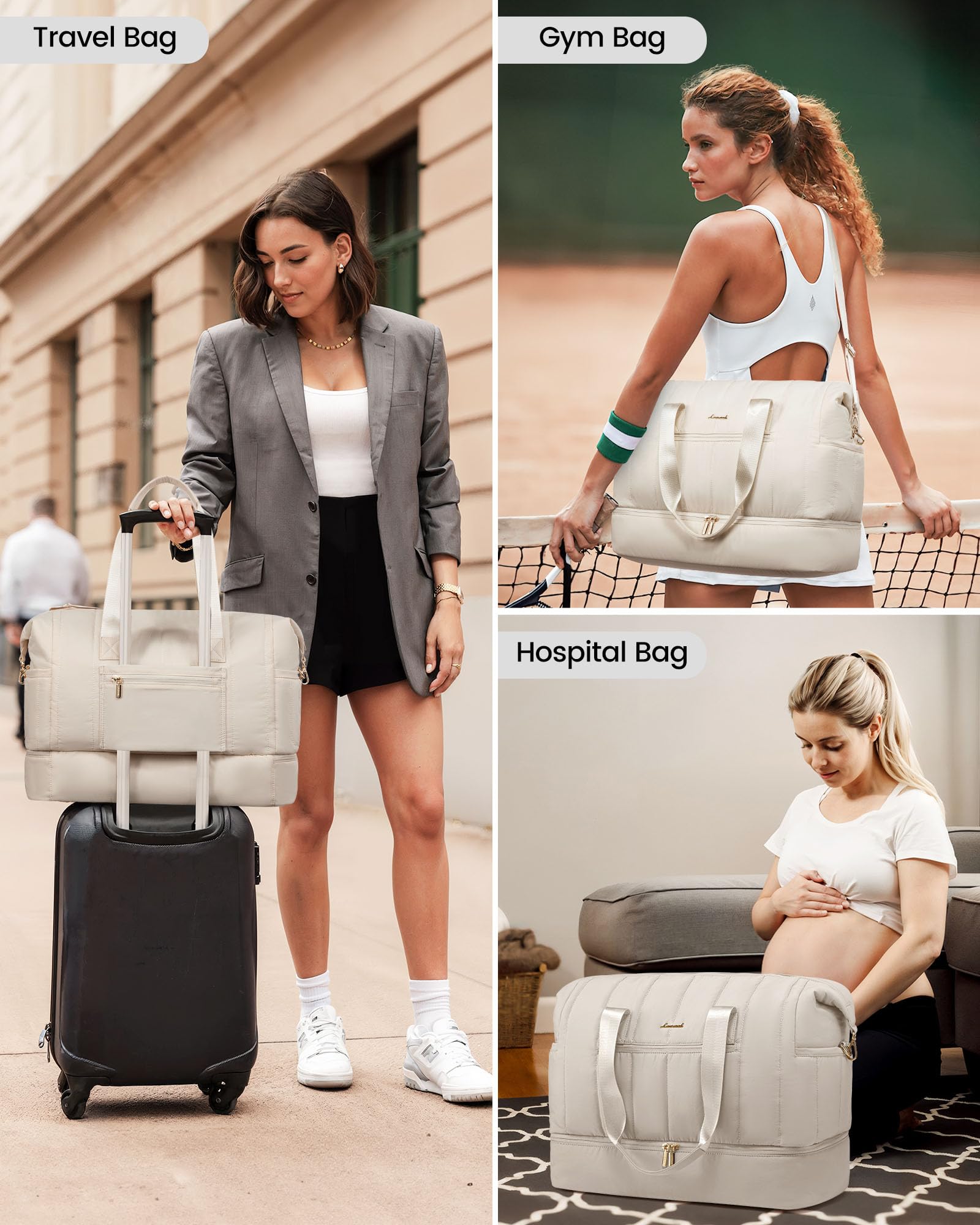 Foto 7 | Bolsa De Viaje Lovevook Puffer Weekender 42 L Con Compartimento Para Zapatos - Venta Internacional.