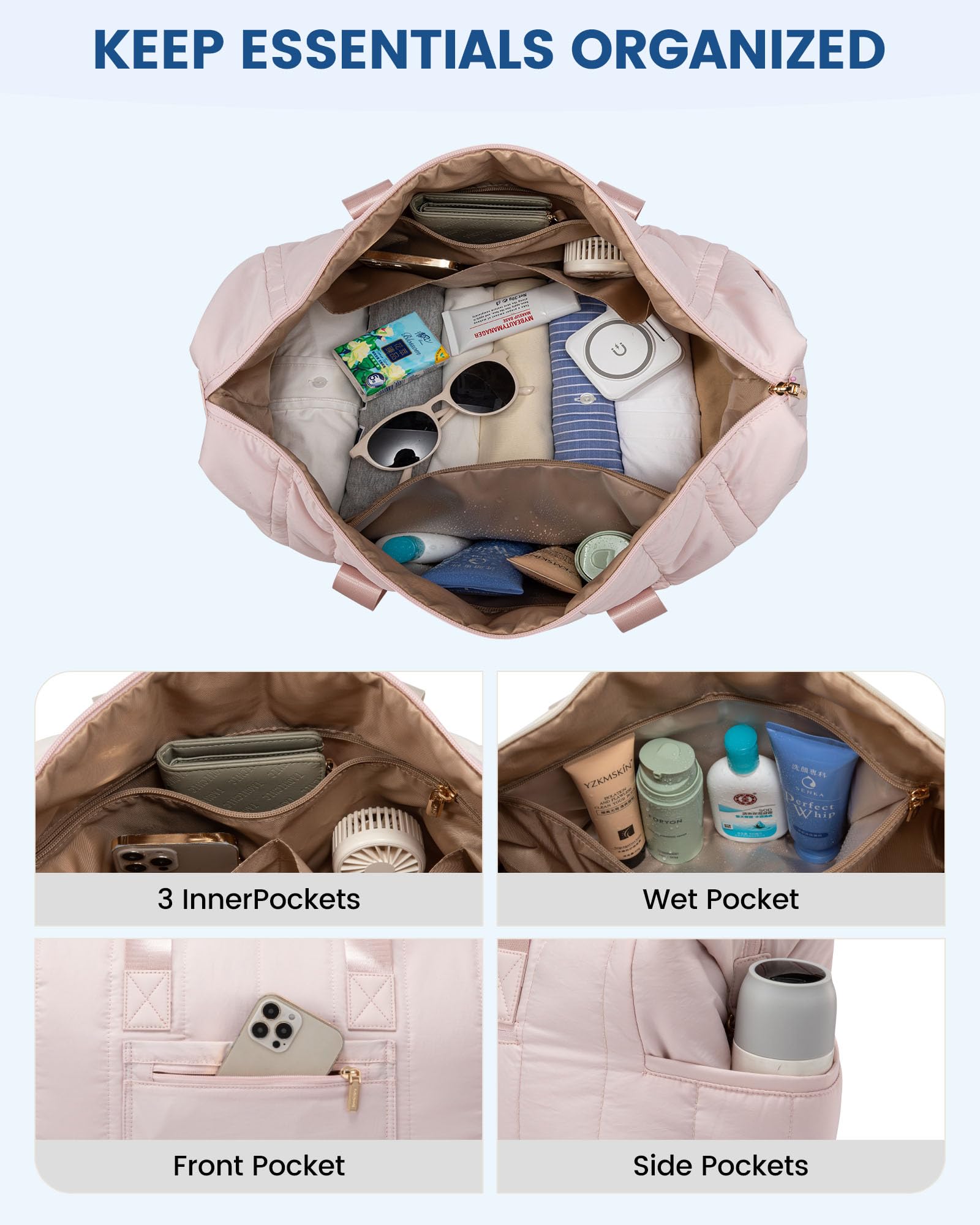 Foto 5 pulgar | Bolsa De Viaje Lovevook Puffer Weekender 42 L Con Compartimento Para Zapatos - Venta Internacional.