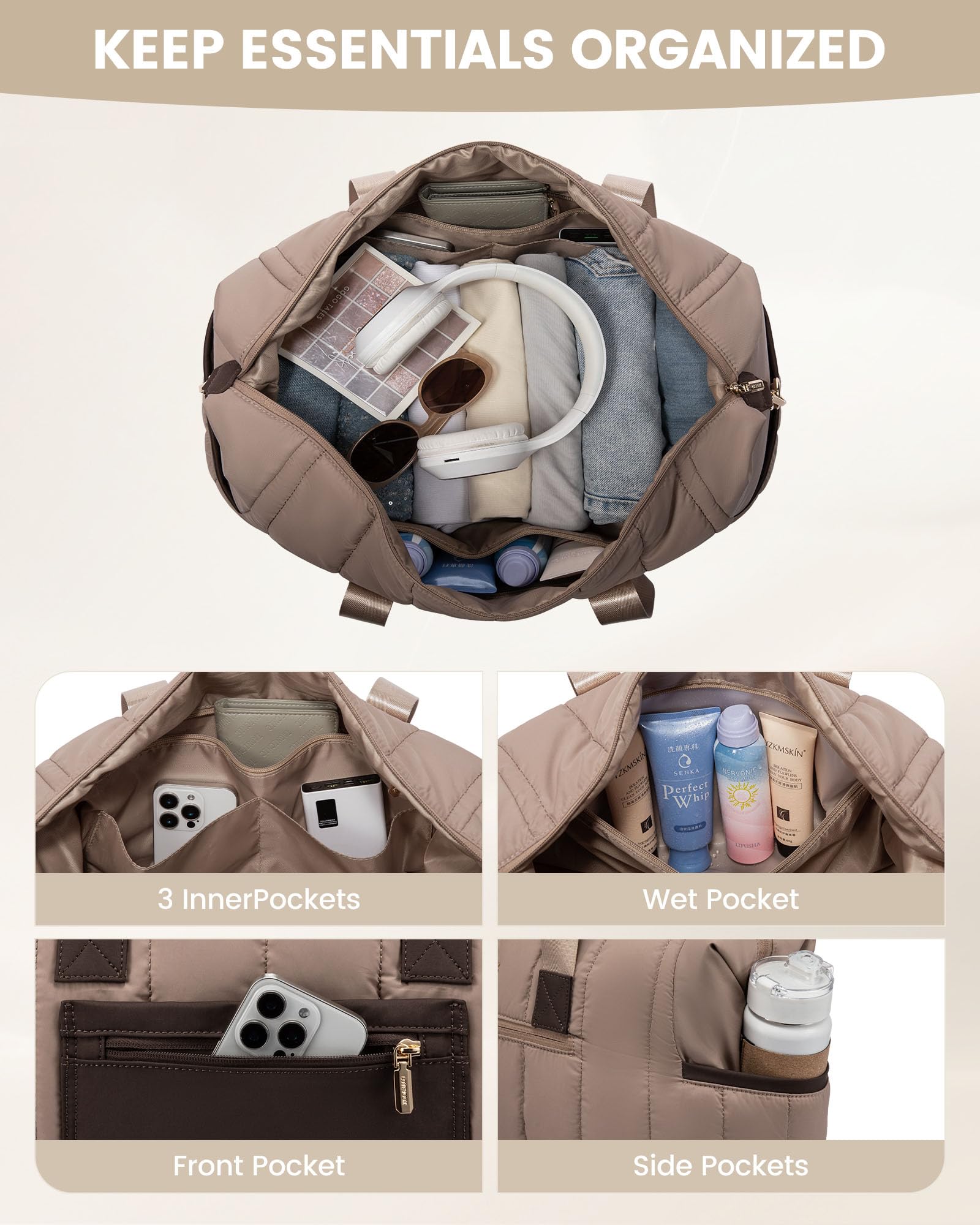 Foto 5 pulgar | Bolsa De Viaje Lovevook Puffer Weekender 42 L Con Compartimento Para Zapatos - Venta Internacional.