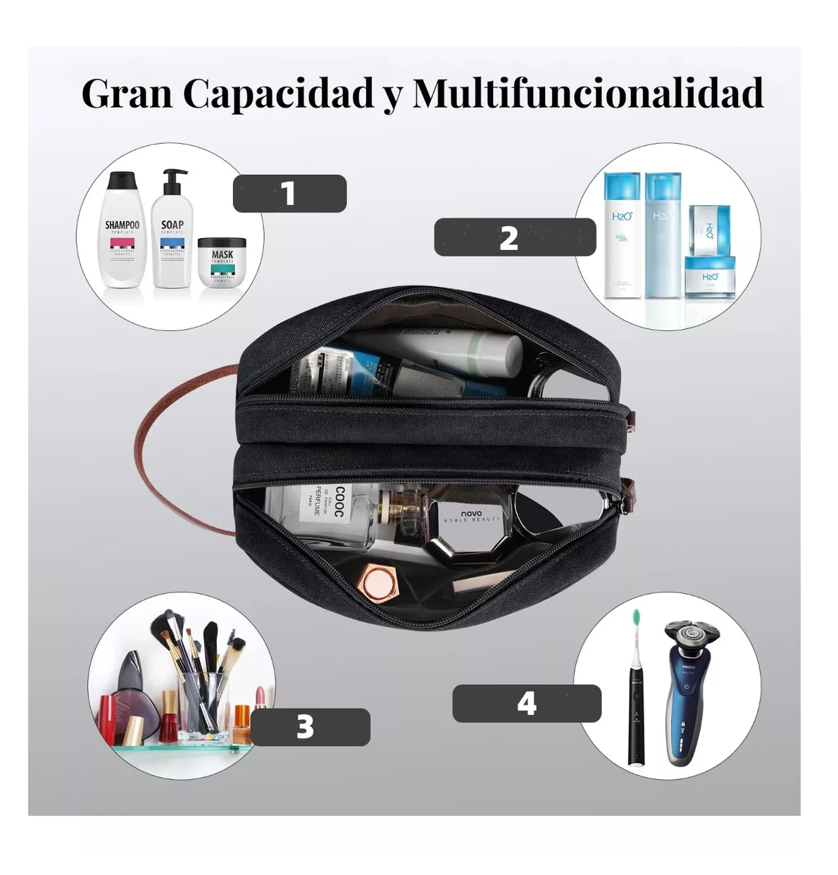 Foto 4 pulgar | Bolsa Sobaquera Neceser Para Hombre De Viaje, Negro