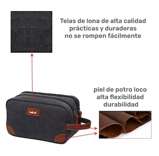 Foto 4 | Bolsa Sobaquera Neceser Para Hombre De Viaje, Negro