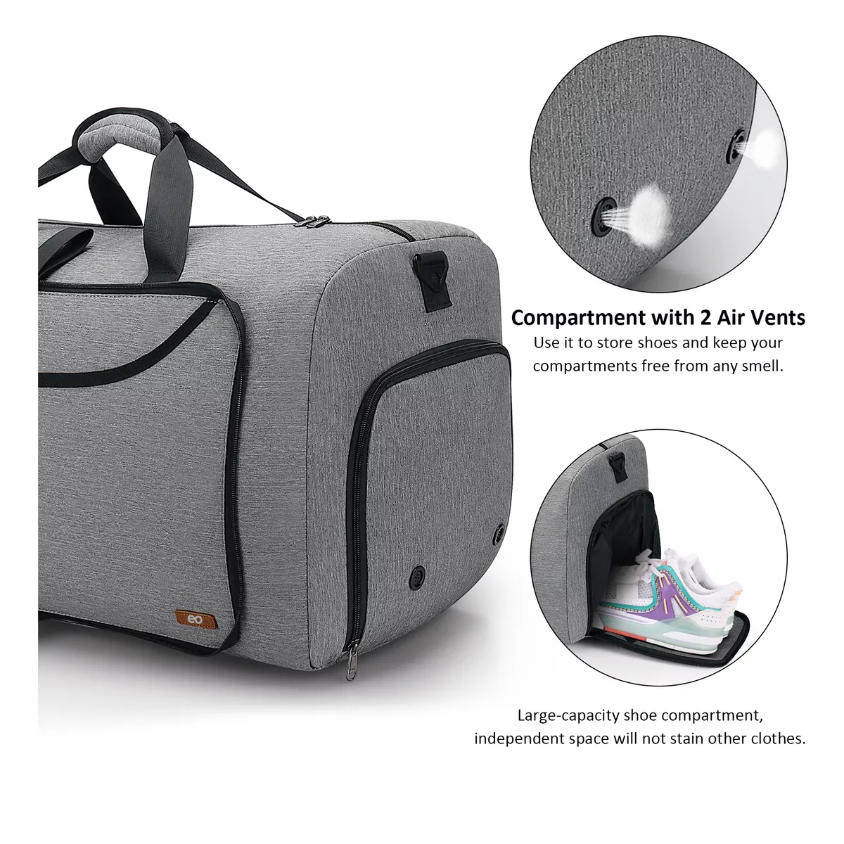 Foto 4 pulgar | Maleta Bolsa De Viaje Bolsa Deportiva Gym Fitness Bag 75l Eo Safe Imports Esi-14059-1 Gris