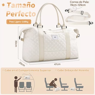 Foto 2 | Maleta Deportiva Mujer Impermeable Bolsa Para Gym Eo Safe Imports Esi-14065-1 Beige