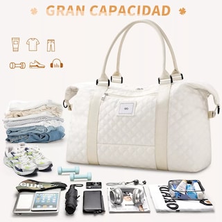 Foto 3 | Maleta Deportiva Mujer Impermeable Bolsa Para Gym Eo Safe Imports Esi-14065-1 Beige