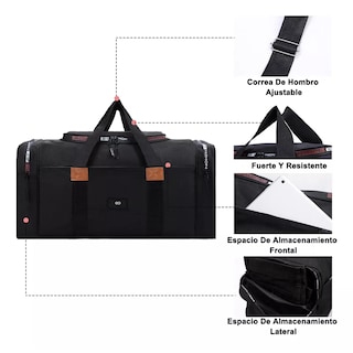 Foto 2 | Maleta Gran Capacidad Deportiva Viaje Bolso Fitness Moda Eo Safe Imports Esi-12034-1 Negro