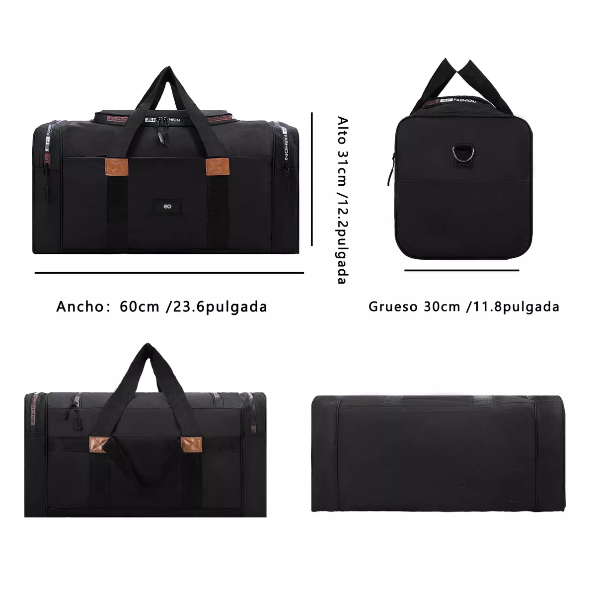 Foto 4 pulgar | Maleta Gran Capacidad Deportiva Viaje Bolso Fitness Moda Eo Safe Imports Esi-12034-1 Negro