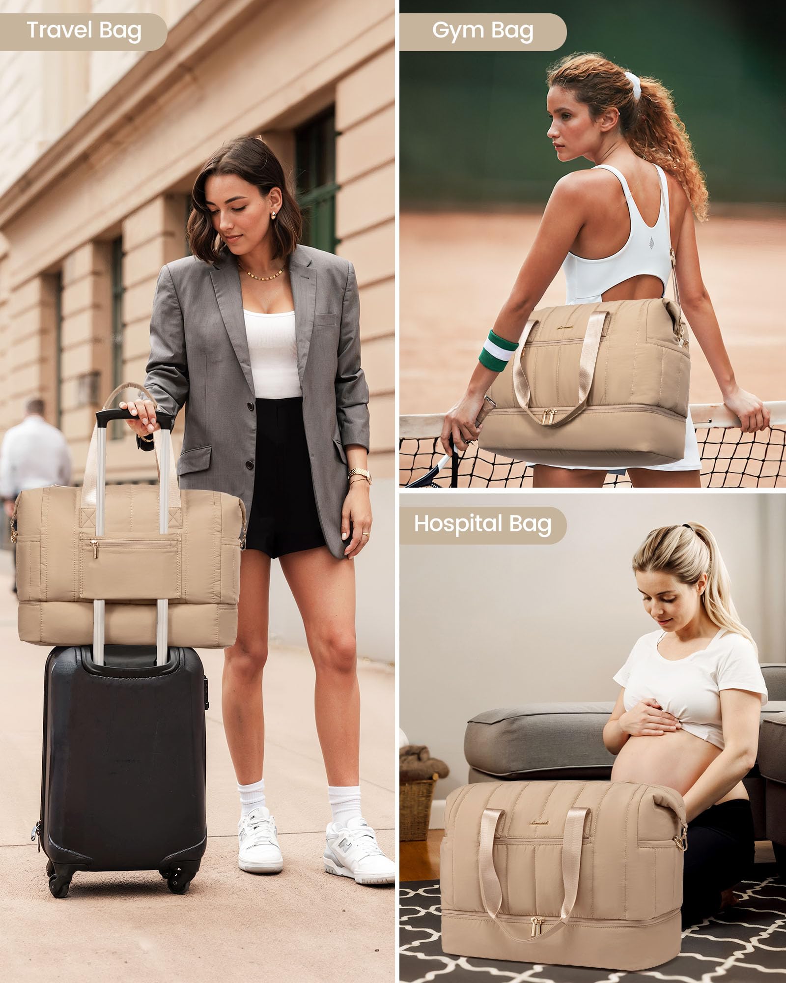 Foto 8 pulgar | Bolsa De Viaje Lovevook Puffer Weekender 42 L Con Compartimento Para Zapatos - Venta Internacional.