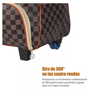 Foto 5 | Maleta De Mano De Viaje Lab.g Con Cabina Candado De Seguridad Rejillas Café/cuadros