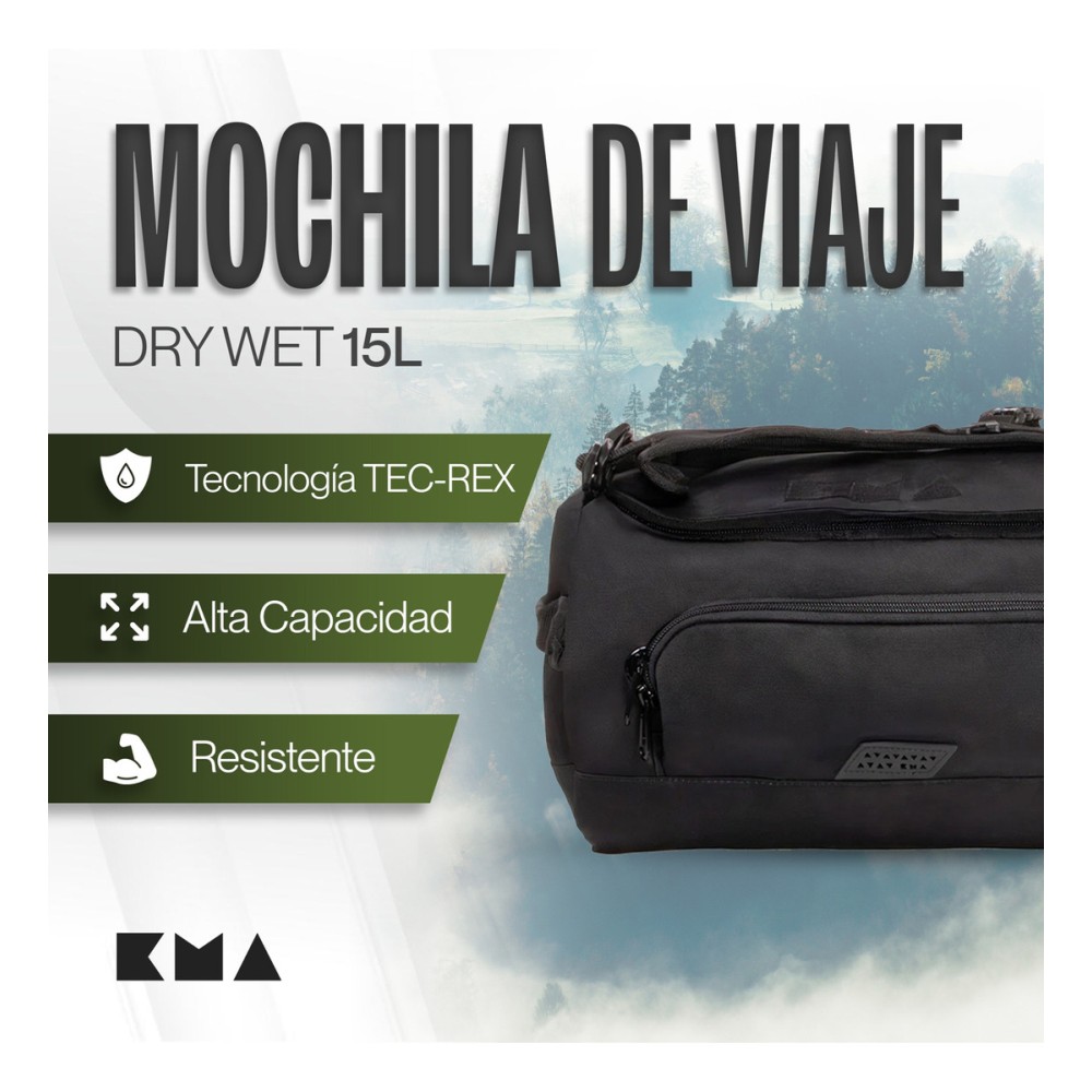 Foto 4 pulgar | Duffle Mochila Dry Outdoor Kma 15l Color Negro Versátil