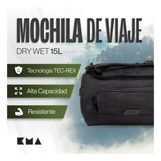 Foto 3 | Duffle Mochila Dry Outdoor Kma 15l Color Negro Versátil