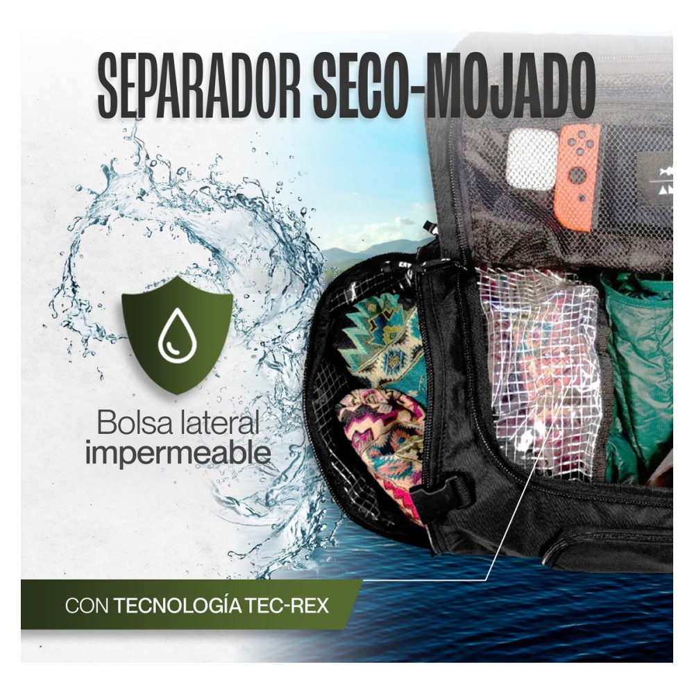Foto 6 pulgar | Duffle Mochila Dry Outdoor Kma 15l Color Negro Versátil