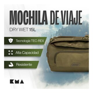 Foto 3 | Duffle Mochila Dry Outdoor Kma 15l Color Verde Versátil