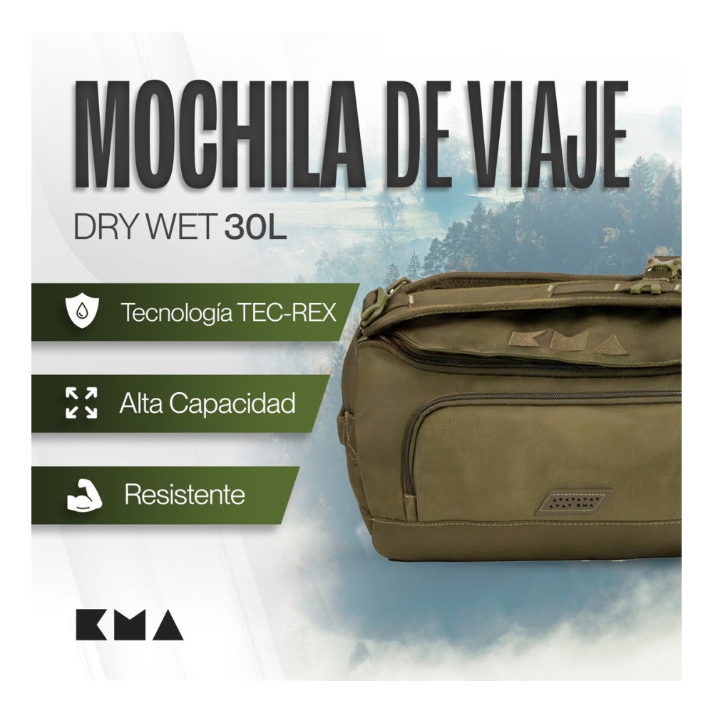 Foto 4 pulgar | Duffle Mochila Dry Outdoor Kma 30l Color Verde Versátil