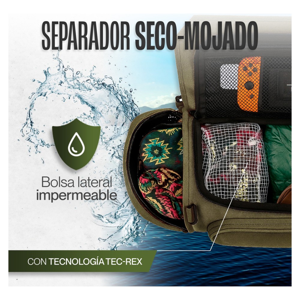 Foto 6 pulgar | Duffle Mochila Dry Outdoor Kma 30l Color Verde Versátil