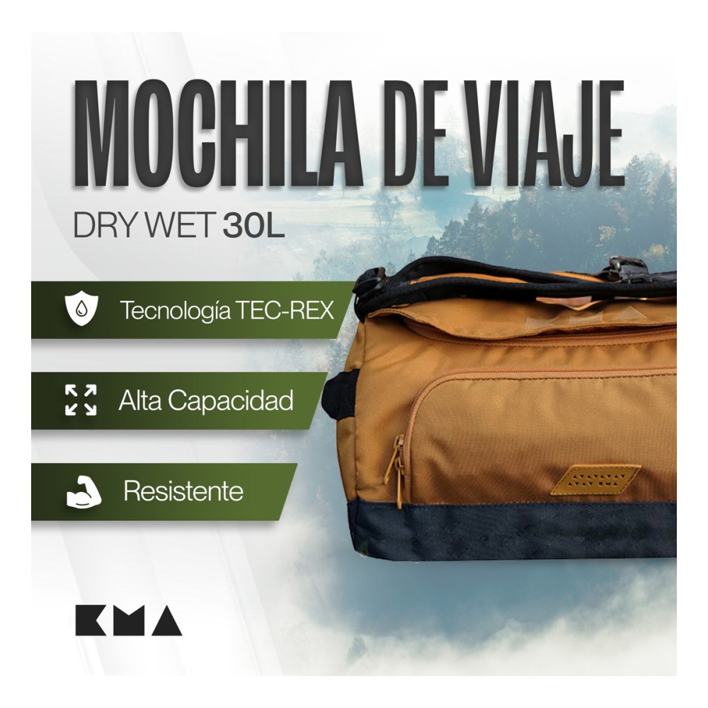 Foto 4 pulgar | Duffle Mochila Dry Outdoor Kma 30l Color Amarillo Versátil