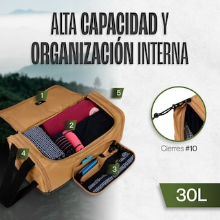 Foto 4 | Maleta Duffle Outdoor Kma 30l Color Amarillo Versátil