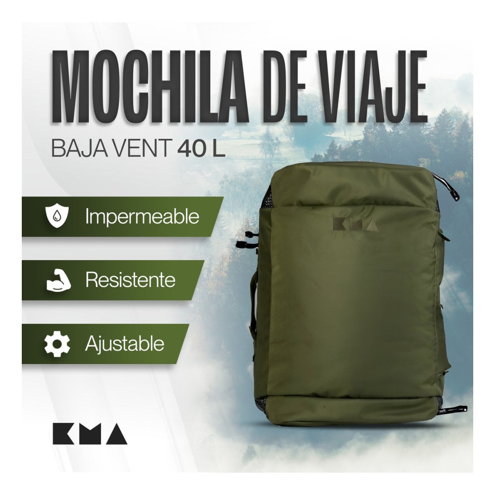 Foto 4 pulgar | Maleta Duffle Outdoor Kma 40l Color Verde Versátil
