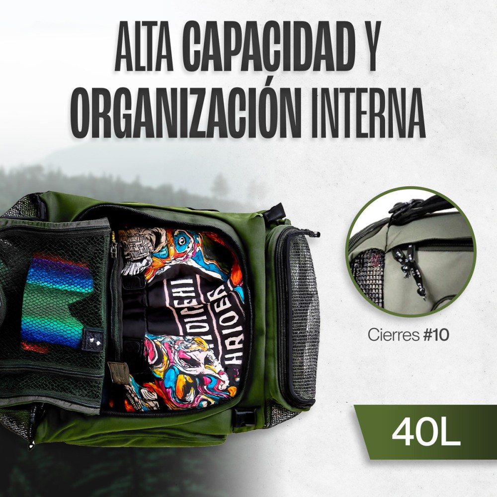 Foto 5 pulgar | Maleta Duffle Outdoor Kma 40l Color Verde Versátil