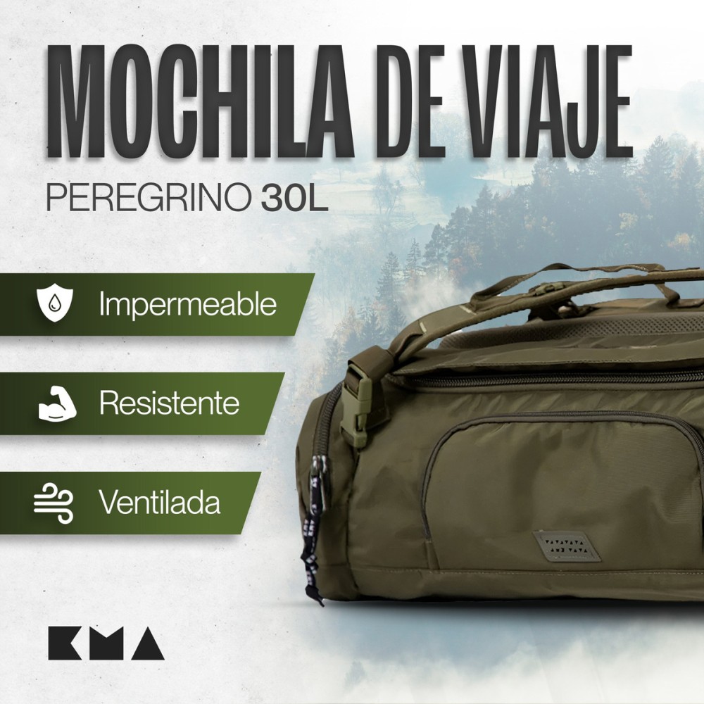 Foto 4 pulgar | Maleta Duffle Outdoor Kma 30l Color Verde Versátil