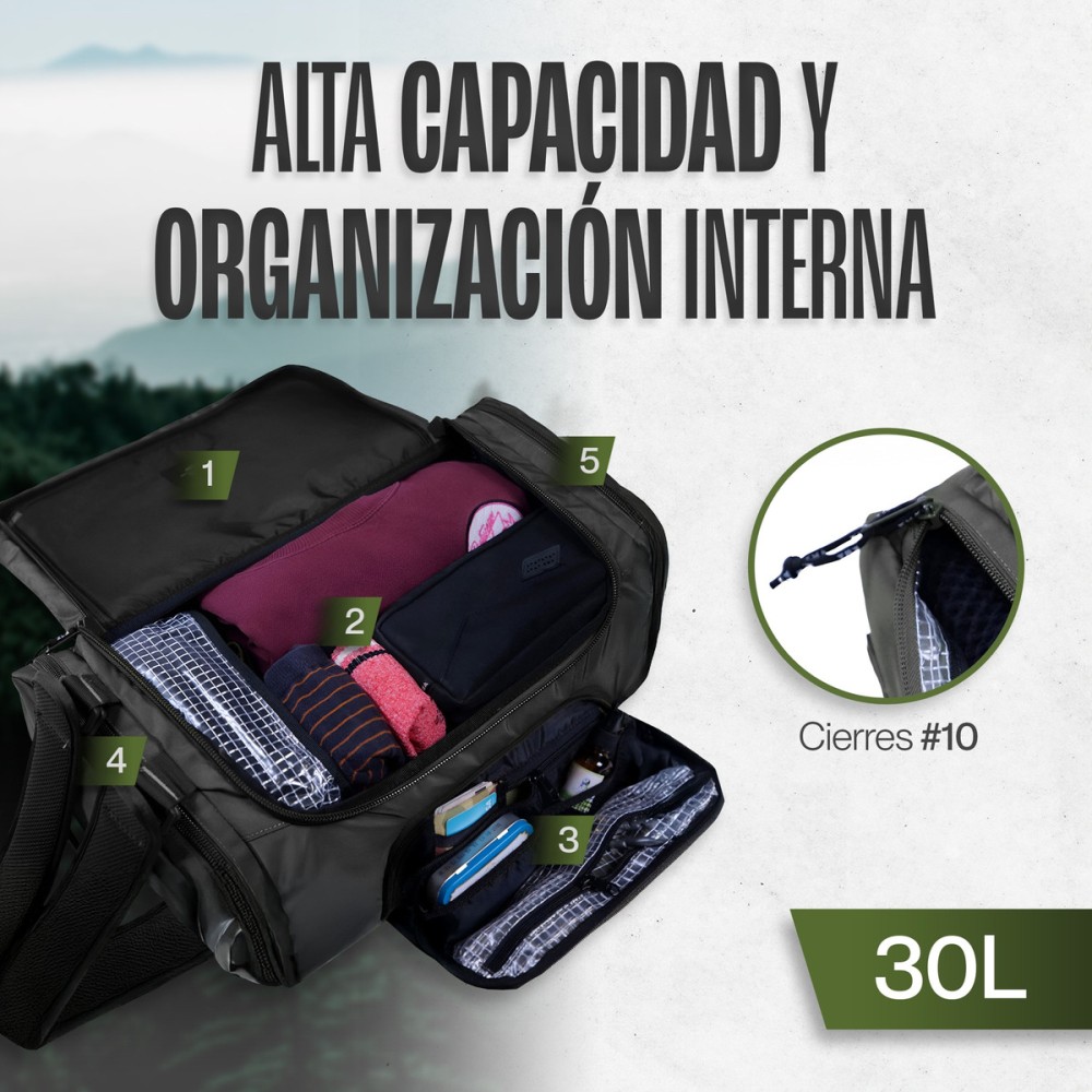 Foto 5 pulgar | Maleta Duffle Outdoor Kma 30l Color Negro Impermeable